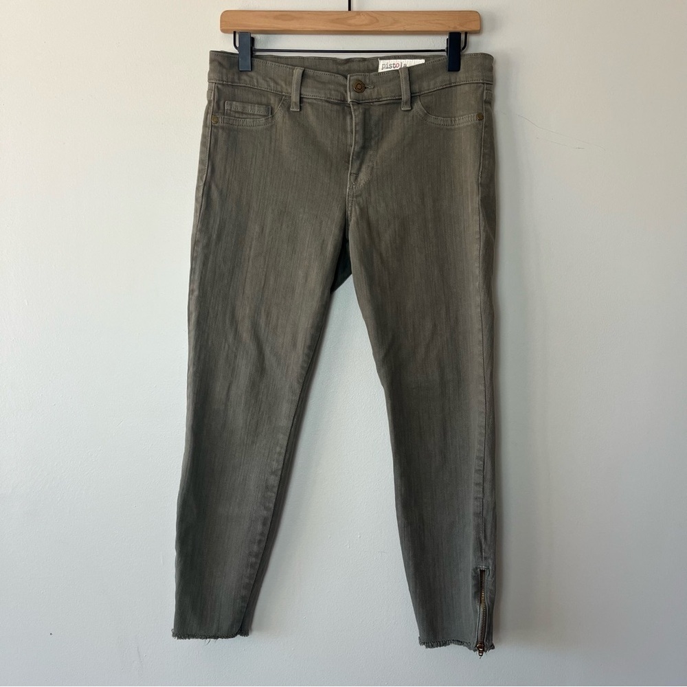 Pistola Olive Green Zip Ankle‎ Cropped Pants Women's 29